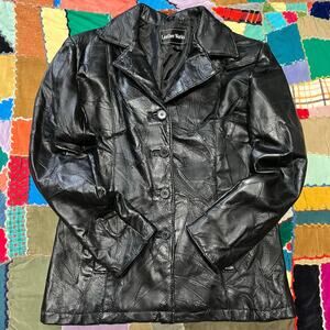 Leather Works Women’s Full Zip Black Leather Jacket XL